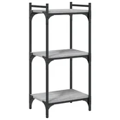 Vidaxl Knjižna omara 3-nadstropna siva sonoma 40x30x86 cm inž. les