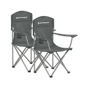 Songmics Set zložljivih kamp stolov 54x86x97 cm siva