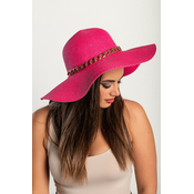 Modni šešir s ukrasnim lancicem, roza