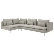 SÖDERHAMN Ugaona sofa, 4-sed, bez stranice/Viarp bež/smeda
