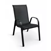 Texim Vrtni stol Ramada, črn, zložljiv, jeklena konstrukcija in tekstilno sedišče 76x54x90 cm