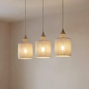 TK Lighting Visoka svetilka Amura, s tremi žarnicami, dolžina 105 cm, bež/pesek, E27 - Dnevna soba/jedilnica - Sodobni - bež, peščena - Tkanine/tekstil