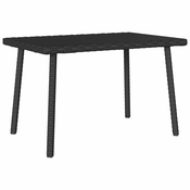 shumee vidaXL Vrtna kavna miza pravokotna črna 60x40x37 cm poli ratan