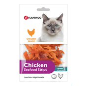 Flamingo Chicken Seafood Strips 85g mačji priboljšek - Piščanec - Flamingo
