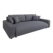 Tamno siva sklopiva/s prostorom za odlaganje sofa od samta 234 cm Sara – Ropez
