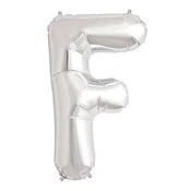 shumee F folijski balon črka f 40 cm srebrna dekoracija za rojstni dan