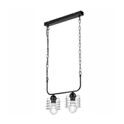 Luster na lancu MORGAN 2xE27/60W/230V crna/hrom