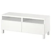 BESTA TV stalaža s fiokama, bela/Laxviken/Stubbarp bela, 120x42x48 cm