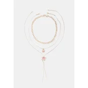 Stradivarius Set Od 3 Ogrlice S Emajliranim Cvijetom Gold Os