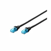 DIGITUS KABEL PATCH UTP Cat 5e  0,50m  RJ45 10/100 Digitus - črn (DK-1511-005/BLACK), (20421764)