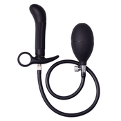 Rimba Latex Play Inflatable Anal Plug with Pump Black