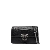 PINKO Torba za čez ramo Pinko Sac Rabat Love One Light Mini Vitello Wr Noir črna