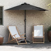 Vrtni suncobran Crna 294 x 150 x 223 cm Poliester i celik