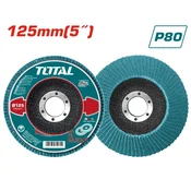 TOTAL Lamelni brusni disk 125mm za metal, P80, zirconium