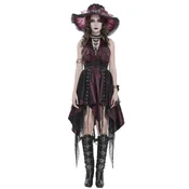 Ženska asimetrična obleka DEVIL FASHION - Butterfly - vinska - SKT249