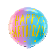 Folijski balon za rojstni dan – pastelni, 45 cm