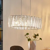 Lindby viseča svetilka Sofia, 68 cm, 3-svetlobna, E14, krom/čista - Dnevna soba/jedilnica - Sodobni - prozorno, kromirano - Plastika