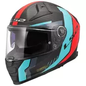 Karbonska kaciga za motor LS2 Vector II Grid (FF811), crvena/plava