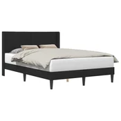 Vidaxl Konstrukcija postelje z vzglavjem Črna 160 x 200 cm Žamet