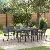 Vrtni set za objed 9 pcs Antracit Celik s prahom