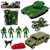 Vojaški set vojaki tank vozilo pištola 13 kosov.