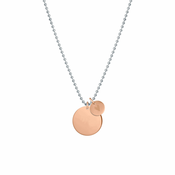 Sterling Silver Plain Medallion with Mini Heart Necklace