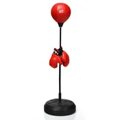 Costway Komplet Speed Ball Reflex vreča nastavljive višine 122-154 cm s stojalom in rokavicami