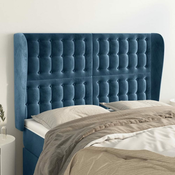 Vidaxl vidaXL Vzglavje s krilci temno modro 147x23x118/128 cm žamet