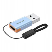 Vention Vention USB-C na USB-A 3.1 OTG adapter z vrvico, aluminijast, moder