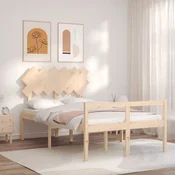 Greatstore Posteljni okvir z vzglavjem 120x200 cm trden les