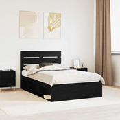 vidaXL vidaXL Konstrukcija postelje Črna 135 x 190 cm Masivno borovo les, (5000102799)