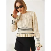 Bianco Lucci Pulover Pullover bež/črna