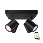 WiZ - LED RGBW prigušiva spot svetiljka IMAGEO 4xGU10/4,9W/230V crna Wi-Fi