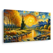Slika sonce nad reko - 40x30