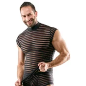 Svenjoyment Transparent Look Shirt with Horizontal Stripes 2162130 Black S