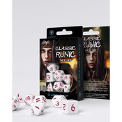 Kockice Q Workshop - Classic Runic White Red - Dice Set (7)