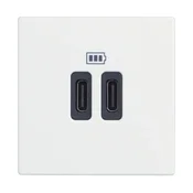 CLASSIA USB VTIČNICA 2×TIP C/230V AC/5V DC/3A 2M BELA RW4286C2