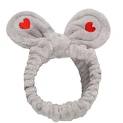 Kozmeticka traka za kosu BUNNY HEART, siva
