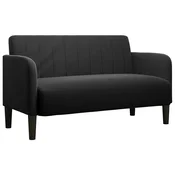 Vidaxl Dvosed črne barve 109 cm žamet
