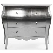 Casa Padrino luxury baroque chest of drawers silver - Handmade solid wood dresser with 3 drawers - Luxury furniture in baroque style - Baroque furniture - Baroque furnishings - Noble & Magnificent