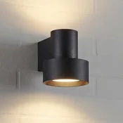 Lucande LED-stenna svetilka za zunanjo uporabo Elune, mat črna, svetloba - Sodobni - matno črna - Aluminij