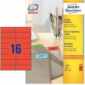 AVERY ZWECKFORM etikete 3452 105X37, rdeče, zavitek 100 listov