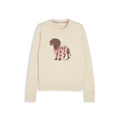 TOMMY HILFIGER Pulover pesek/čokolada/rdeča/črna