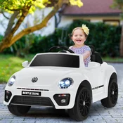 Costway Otroški VW Beetle avto z glasbo 2 načina osvetlitve 24G daljinski upravljalnik bel