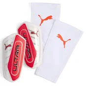 PUMA ULTRA Flex Football Sleeves Shinguards, Accessories, White/Ultra Red, M