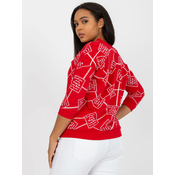 Red blouse plus sizes with prints