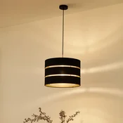Lindby obesek Tsomo, O 40 cm, črna, tkanina, E27 - Dnevna soba/jedilnica - Skandinavski - črna, zlata - Tkanine/tekstil