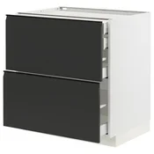 METOD / MAXIMERA Pod.orm.2front/2dnj/1srd/1vis.fiok, bela/Upplöv boja antracita, mat, 80x60 cm
