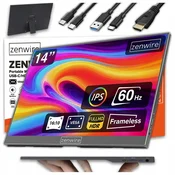 Prenosni monitor za prenosnik USB-C IPS Full HD 1920x1200 HDR HDMI 14-palčni Zenwire AMG14