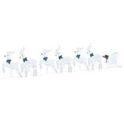 LED Rijecni jeleni 7 pcs Srebrno tkanina